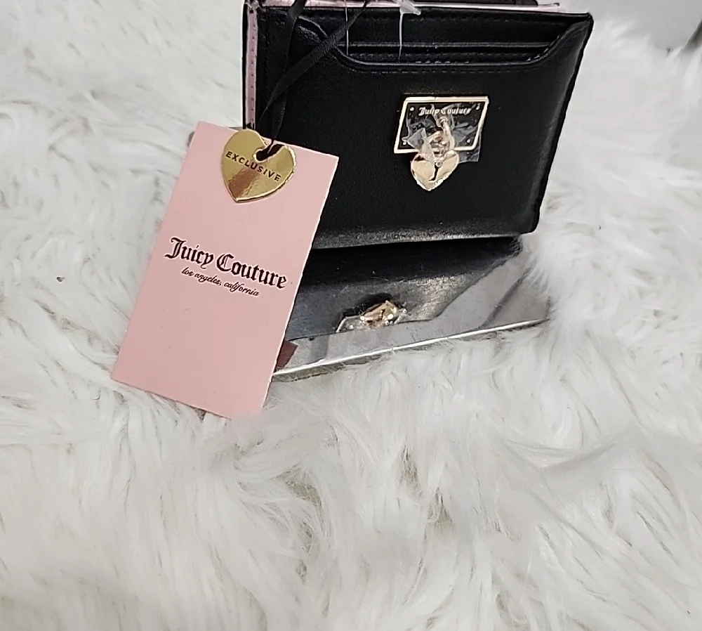 🖤🔹️Juicy Couture 🔹️rolling On Black Pull Out Card Case Wallet